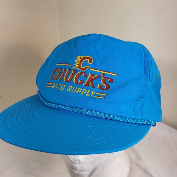 CHUCKS AUTO SUPPLY Hat Strapback Baseball Vintage 90s Cap NYLON Dad Trucker - Picture 1 of 12